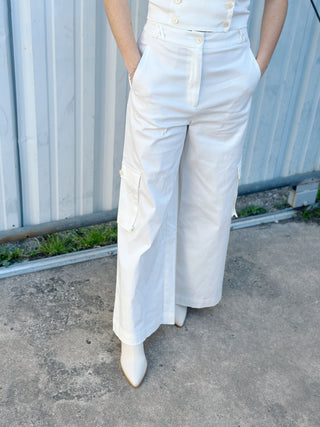 Lottie Cargo Pants White