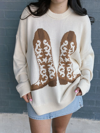 Stay Awhile Sweater Cowboy Boot