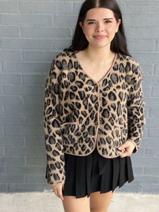 Begonia Leopard Cardigan