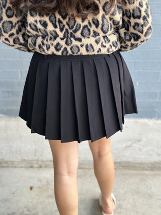 Romy Pleated Mini Skirt Black