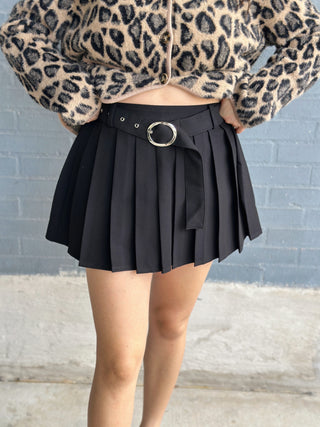Romy Pleated Mini Skirt Black