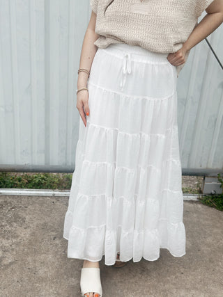 Coastal Maxi Skirt White