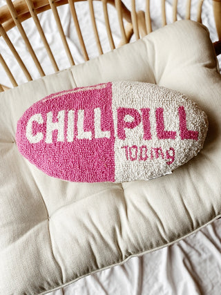 Chill Pill Pillow Hot Pink