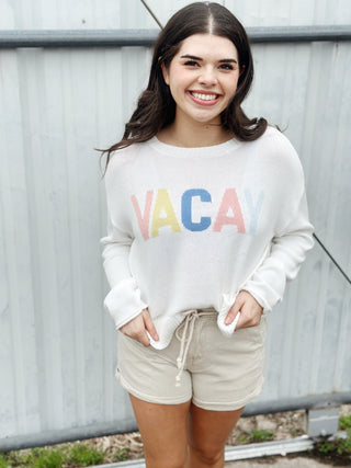 Sienna Vacay Sweater White