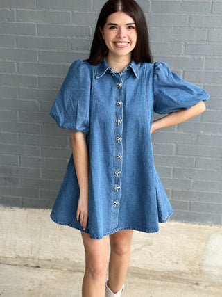 Denim + Diamond Mini Dress