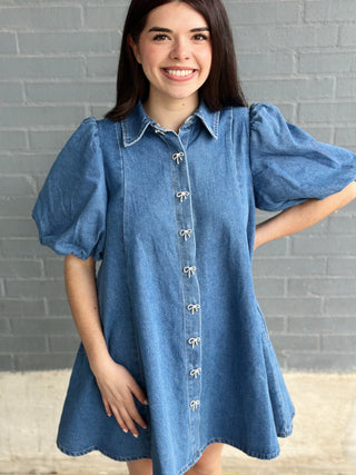 Denim + Diamond Mini Dress