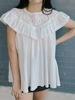 Eyelet Yoke Babydoll Top