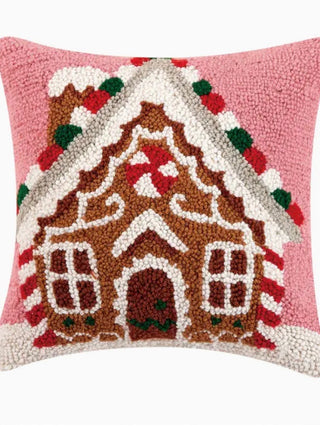 Gingerbread House Candy Cane Hook Pillow