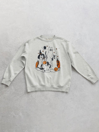 Spooky Black Cats Oversized Crewneck