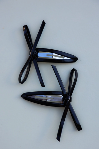 Leather Bow Snap Clip