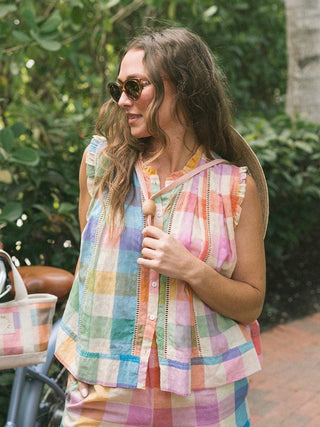 Rainbow Plaid Augustine Top