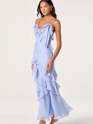 Amiya Blue Polka Dot Dress