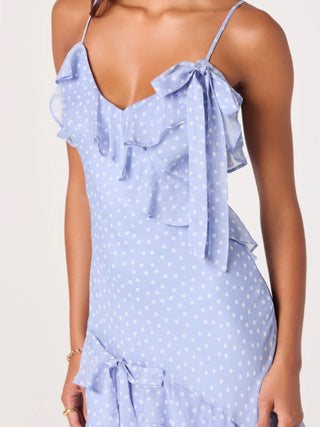 Amiya Blue Polka Dot Dress