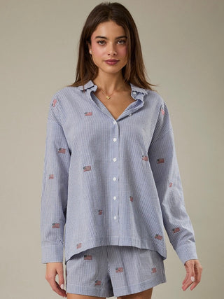 Stripe Flag Button Down
