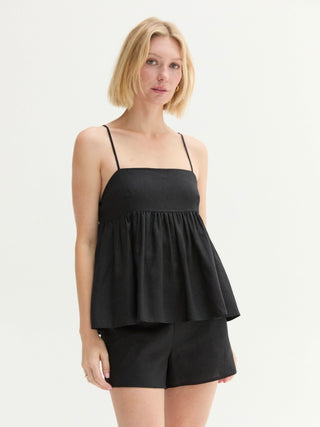 Isla Babydoll Top Black