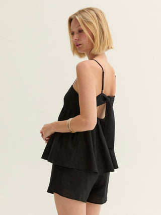 Isla Babydoll Top Black