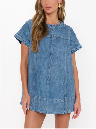 Claremont Dress Stream Indigo