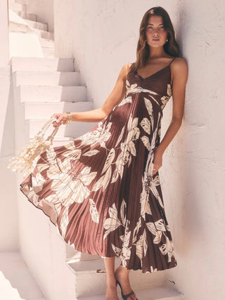 Clea Brown Floral Dress