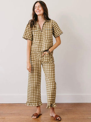 Painted Gingham Palmer Top