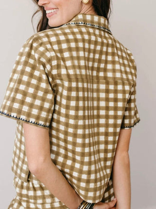 Painted Gingham Palmer Top