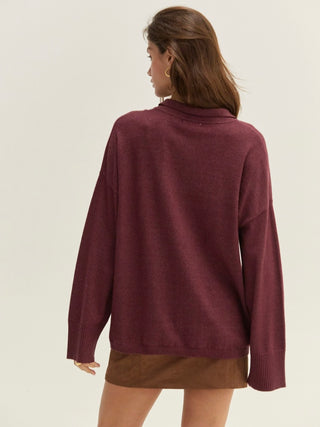 Heather Polo Sweater Top