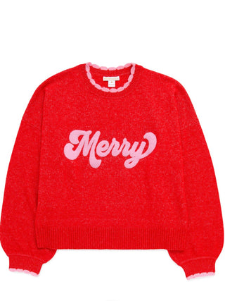 Merry Scalloped Trim Sweater