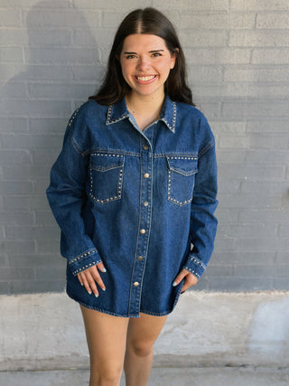 Studs Denim Button Down