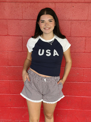 Cap Sleeve USA Baby Tee