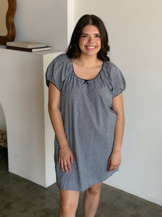 Jeanie Gingham Dress Black