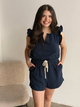 Lilah Romper Navy