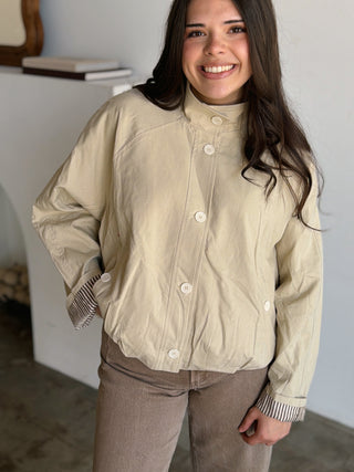 Stand Collar Button Jacket
