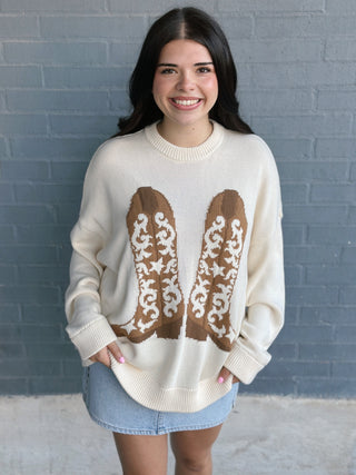 Stay Awhile Sweater Cowboy Boot