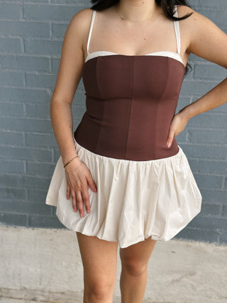 Tiffany Skort Dress Chocolate + Cream