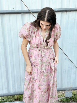 Dusty Rose Midi Dress