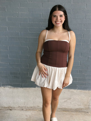 Tiffany Skort Dress Chocolate + Cream